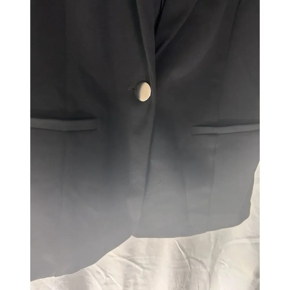 EST. 1946 Women’s Black Blazer Large‎ Ruched 3/4 Sleeve Stretch 1 Button